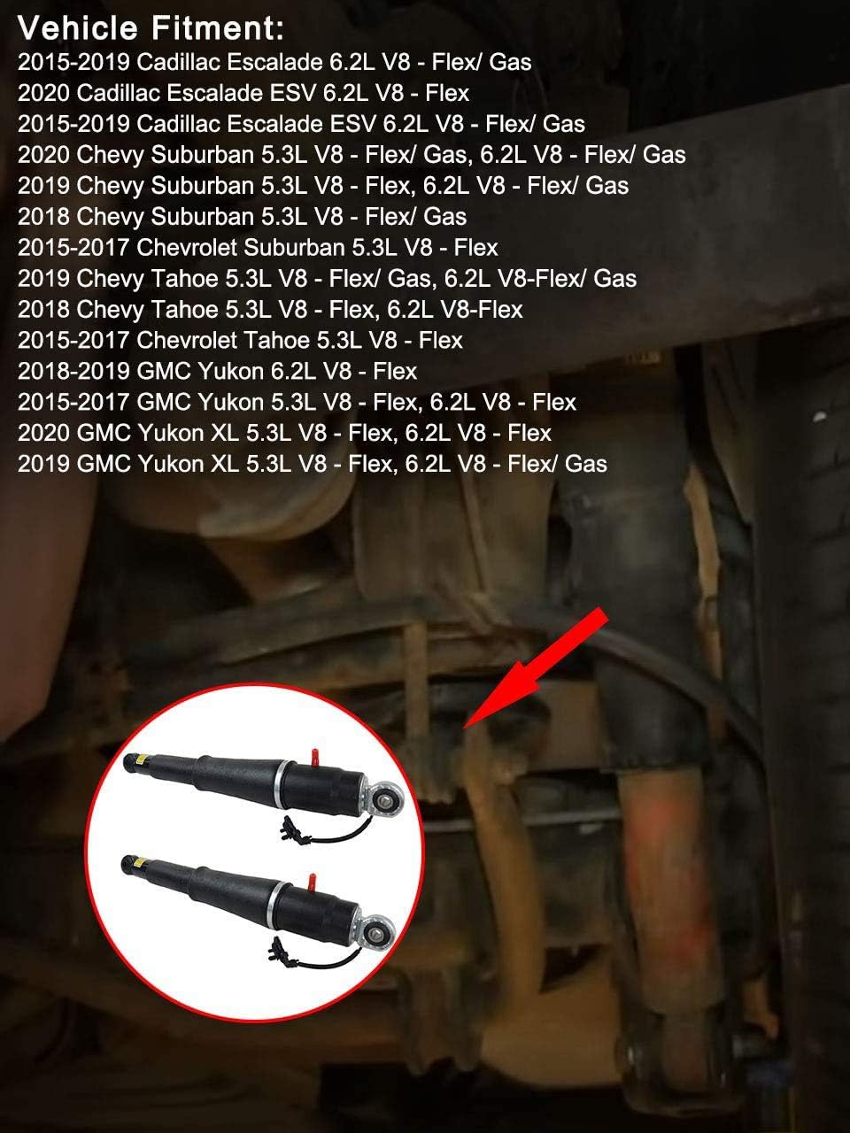 Pair Rear Air Shock Strut Absorber, Pack of 2 W2116