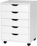 5 Drawer Mobile Filing Cabinet White W562