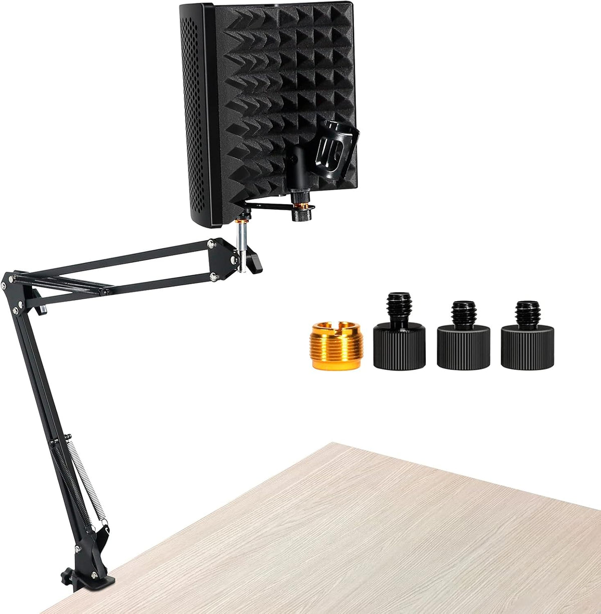 Microphone Isolation Shield Kit with Microphone Arm Boom Stand Absorbent Foam Z11009