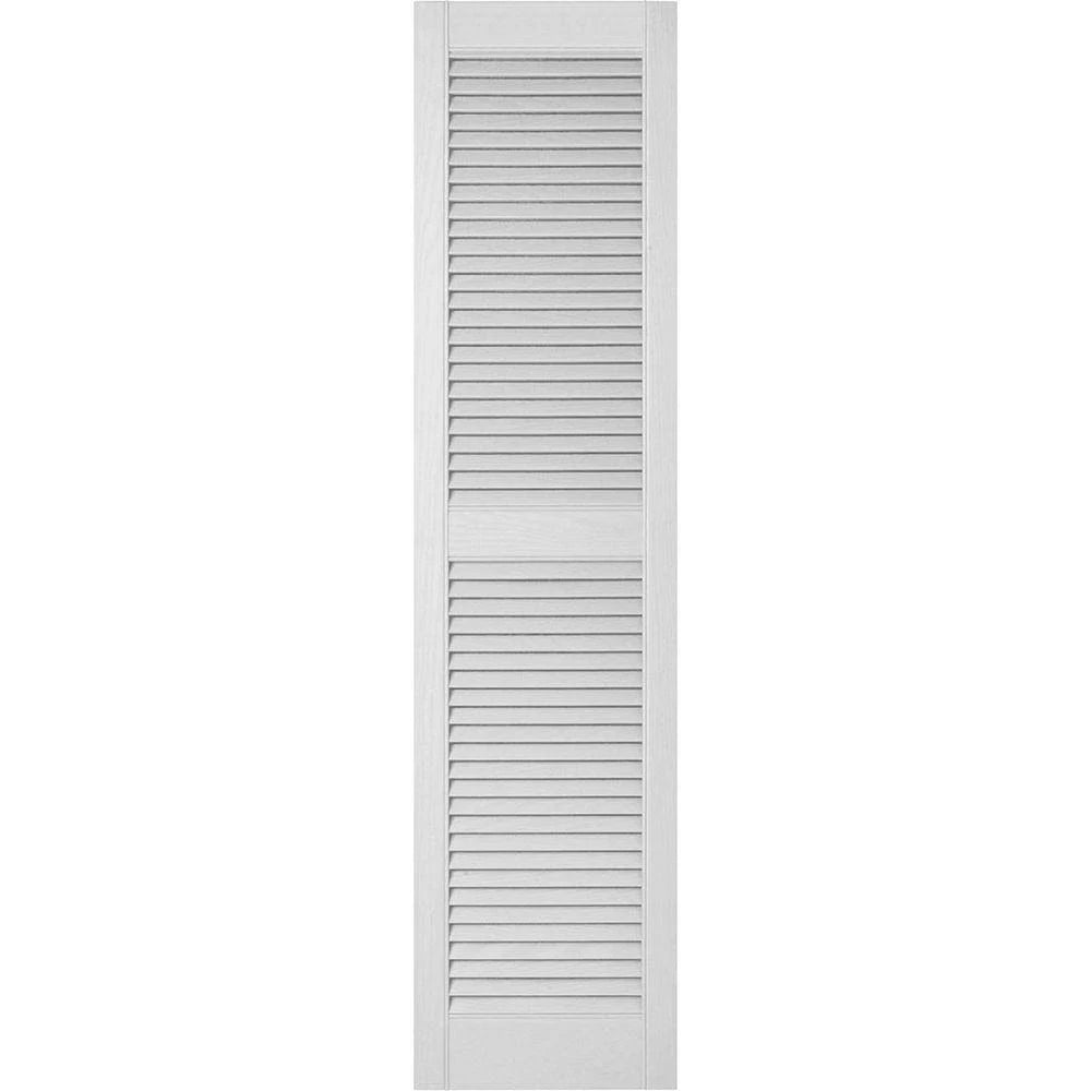 White Vinyl Open Louver Shutters H718