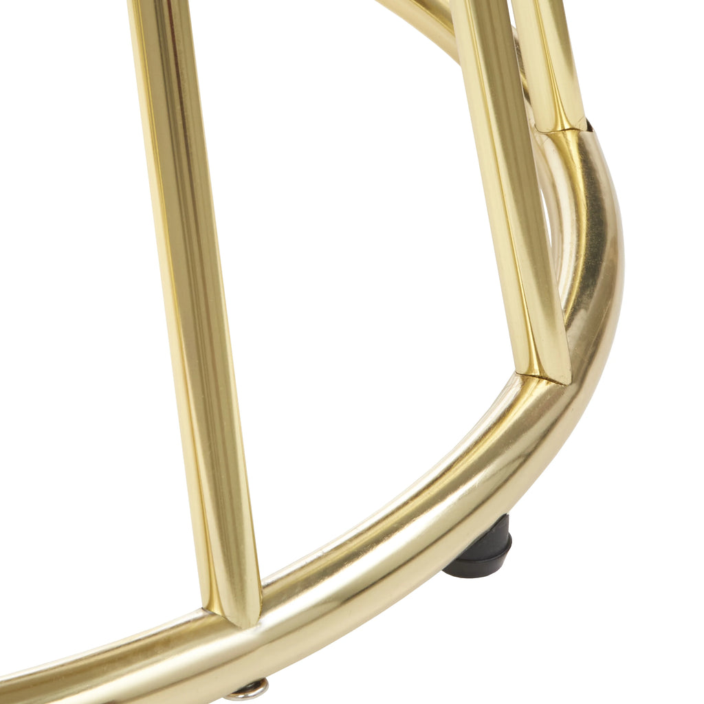 White/Gold Round Metal Dining Table W173
