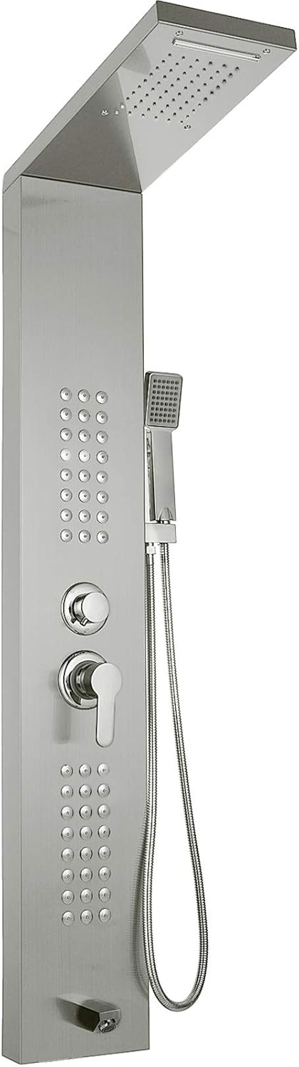 5 in1 Stainless Steel Shower Panel with Rainfall Hand Shower Y2810