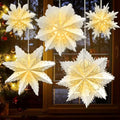 5 Pack Paper Snowflake Lanterns with Lights F43073