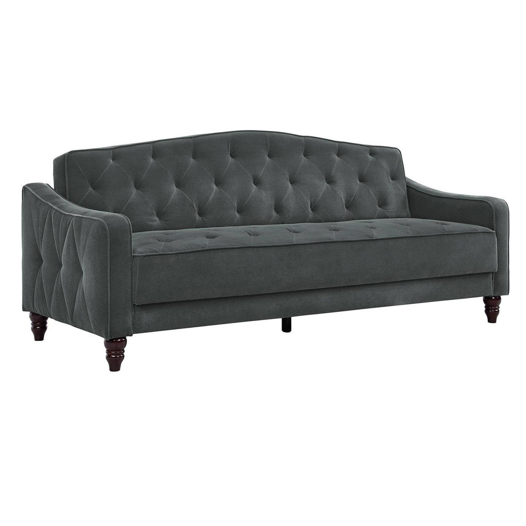 Gray Velvet Tufted Sofa Sleeper T18007