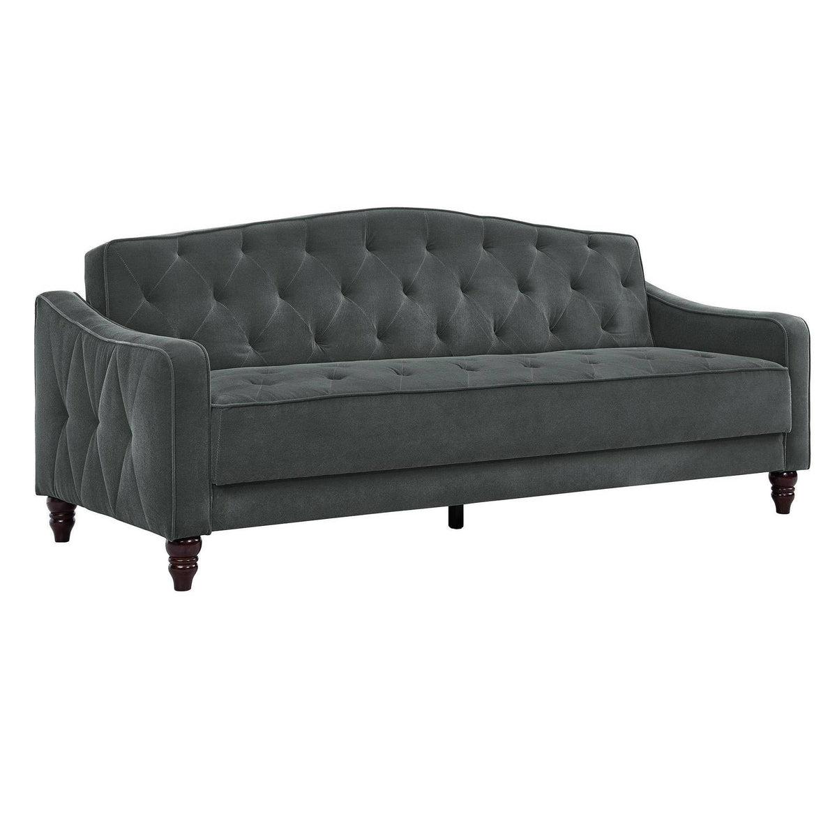 Gray Velvet Tufted Sofa Sleeper T18007