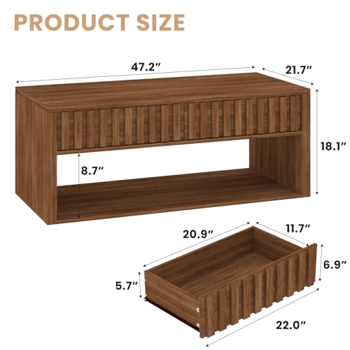 Lift Top Coffee Table with Storage Shelf U749
