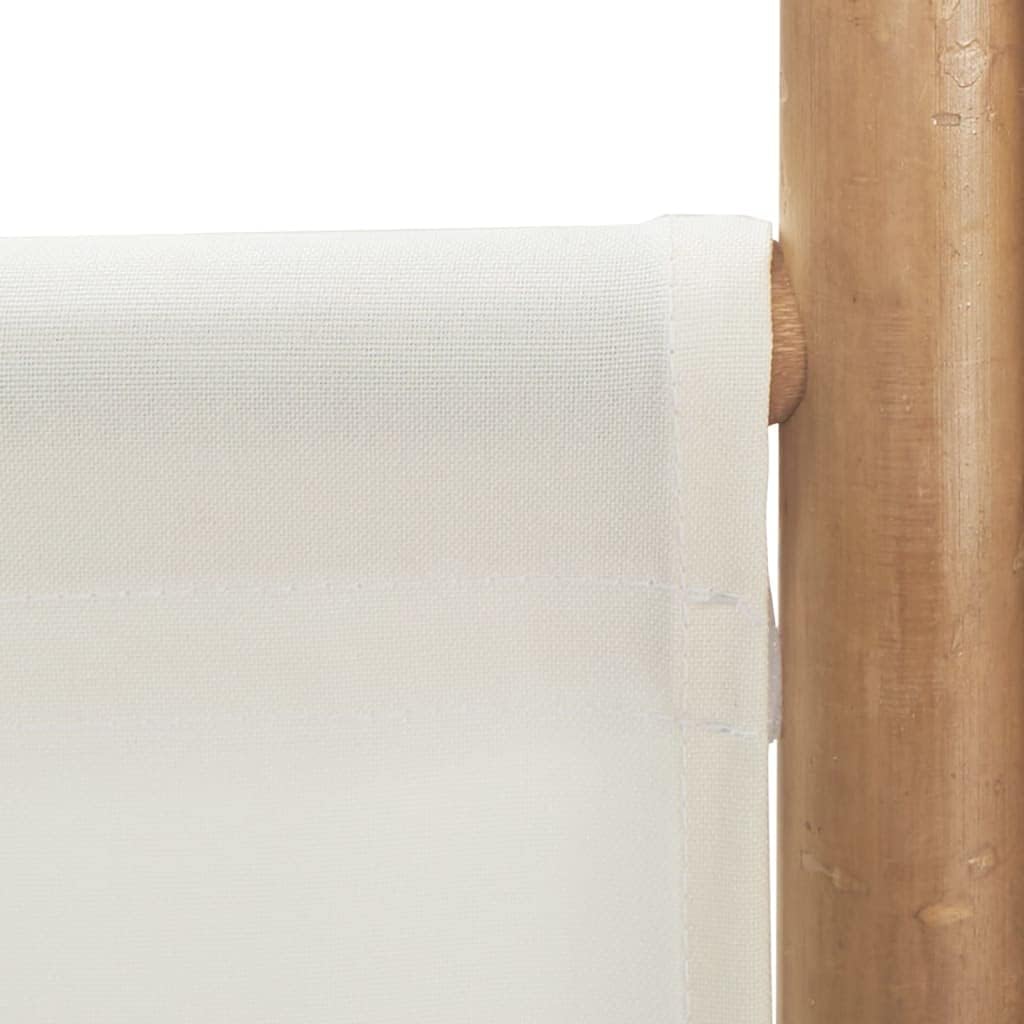 78.7" Bamboo and Canvas Folding Room Divider T6810