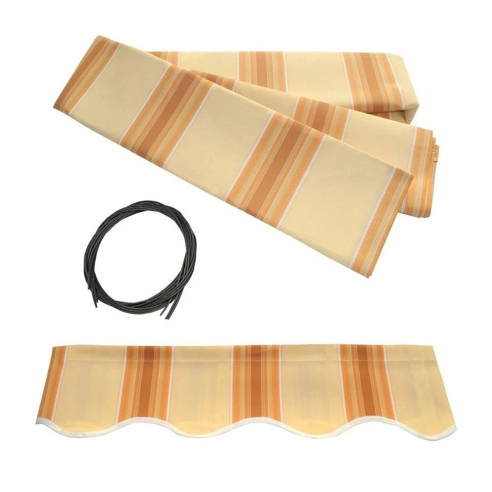 16x10 ft Multi-Striped Yellow Retractable Patio Awning S192