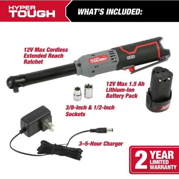 12V Max 3/8-in Lithium-Ion Cordless Extended Reach Ratchet with 1.5Ah Battery and Charger K93789