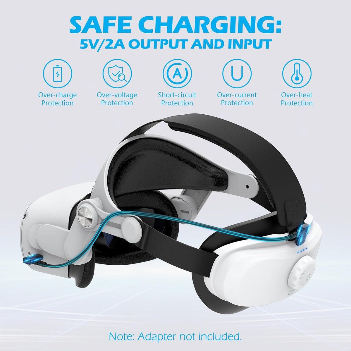 Rechargable Adjustable Head Strap for VR Headset O642451