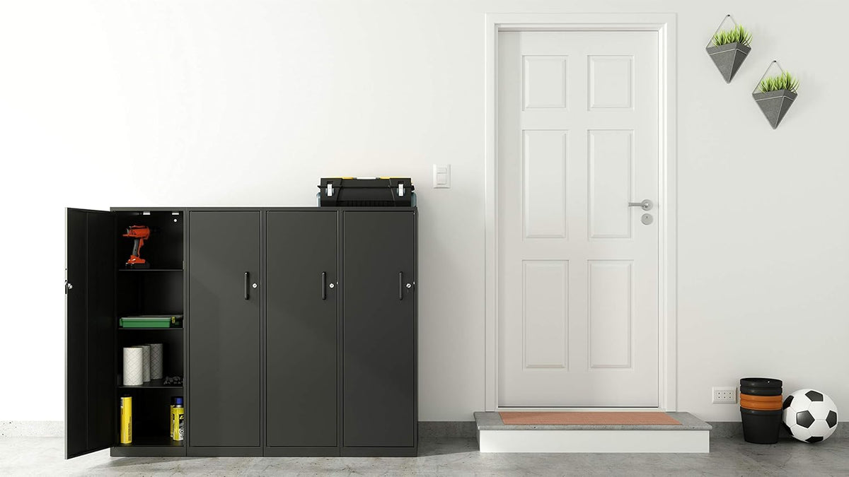 Charcoal 4 Shelf Personal Cabinet N7214