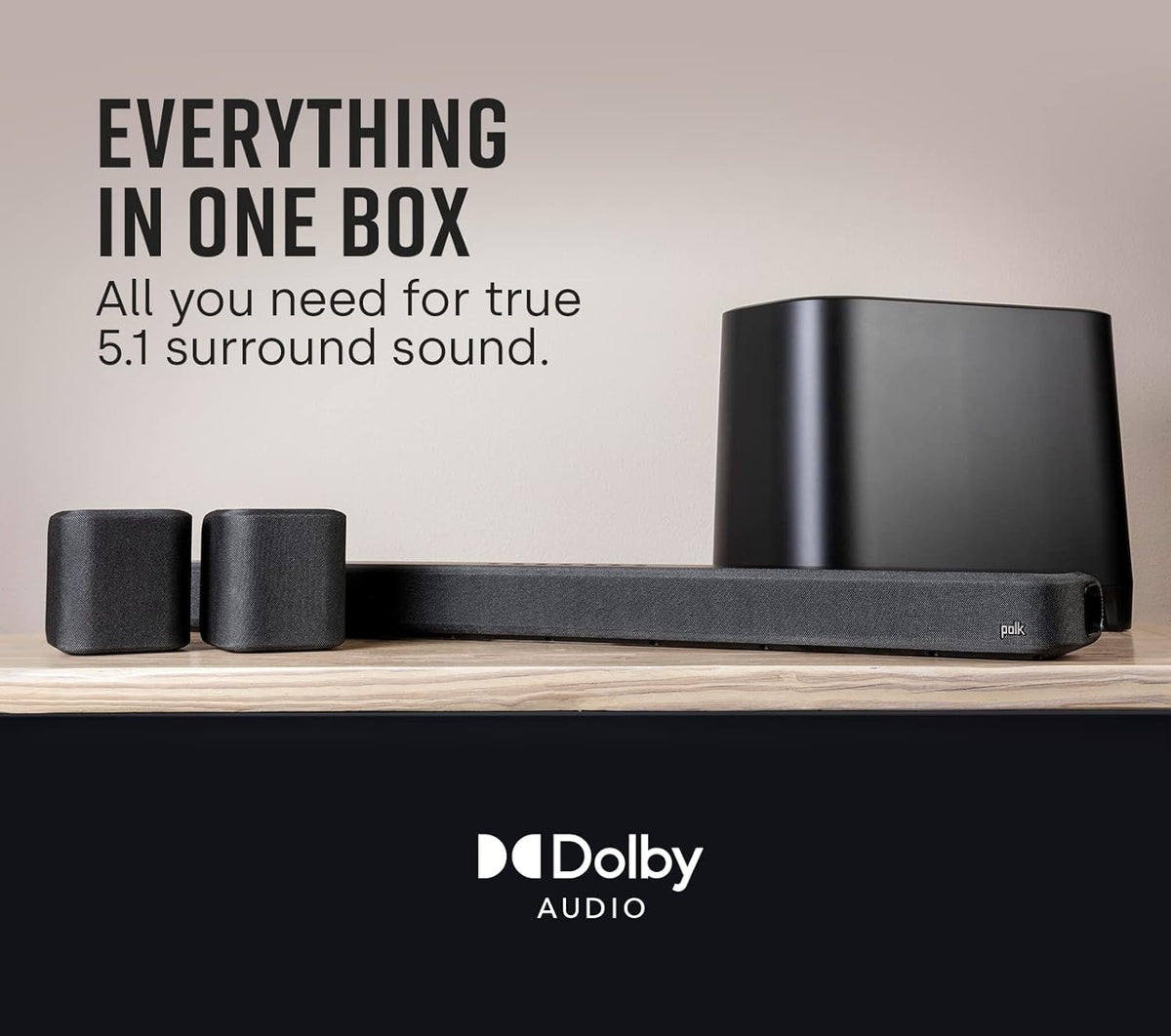 5.1 Channel Wireless Surround Sound System with Sound Bar and Subwoofer K371908