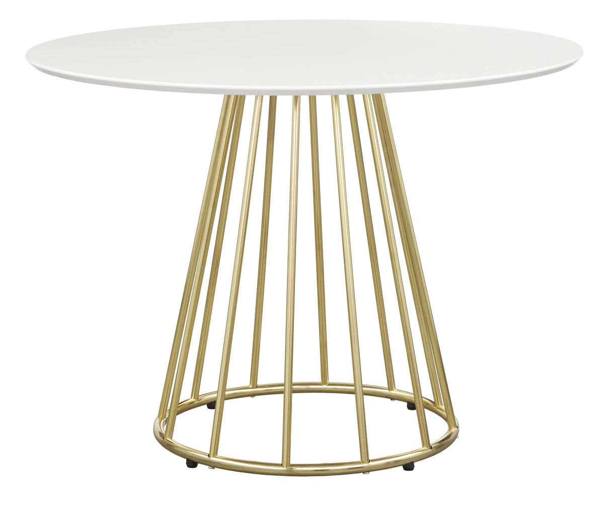 White/Gold Round Metal Dining Table W173