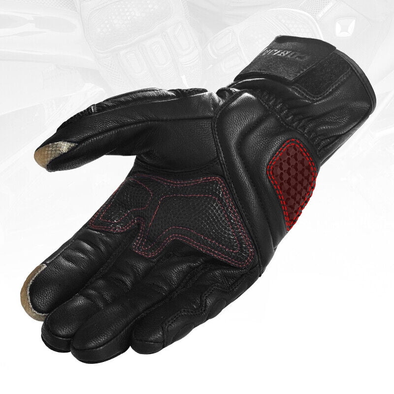 Leather Motorcycle Full Finger Touchscreen Riding Gloves Z47105