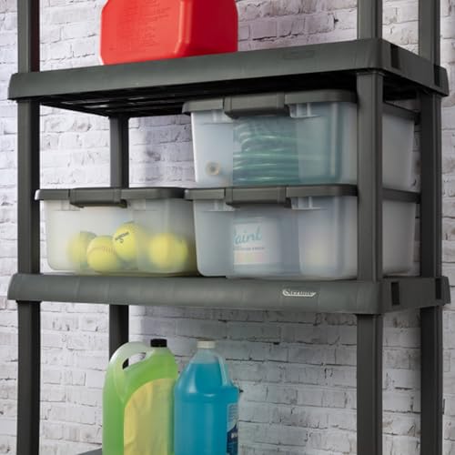 4 Shelf Lockable Plastic Storage Cabinet E122005