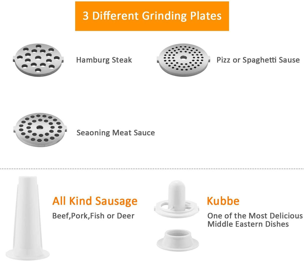2000W Stainless Steel Electric Meat Grinder with 3 Grinding Plates N40897