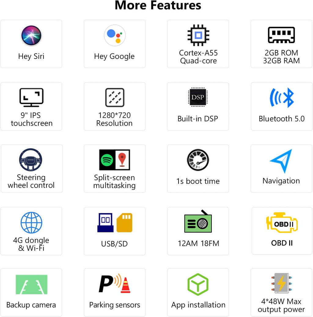 9 Inch Car Stereo Receiver with CarPlay and Android Auto W8180
