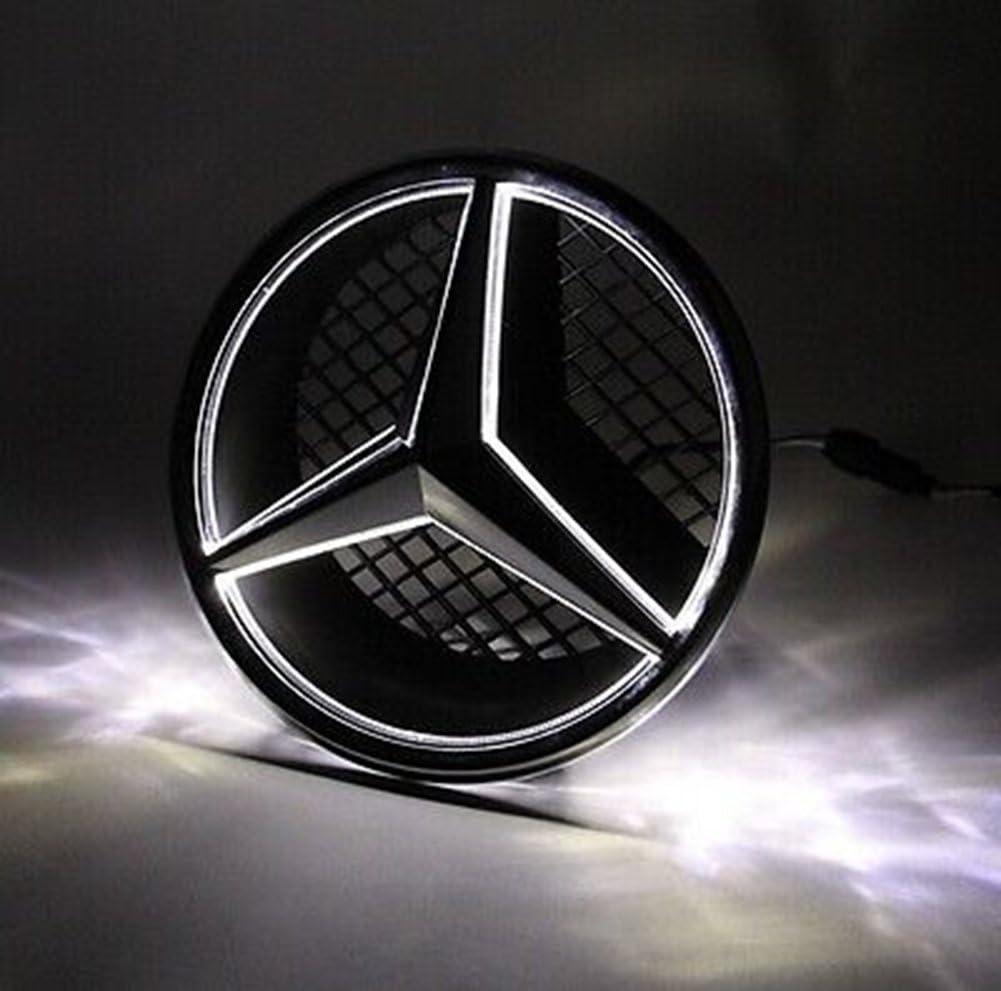 Car Front Grille Star Emblem LED Logo Light White Pack of 2 Z798
