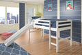 White Twin Loft Tent Bed with Slide C7413