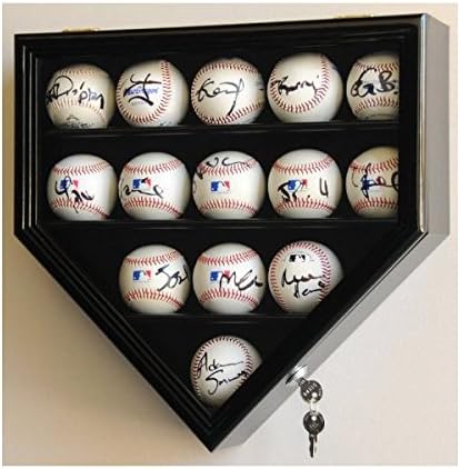 Black Baseball Ball Display Case Cabinet Holder Wall Rack F556074