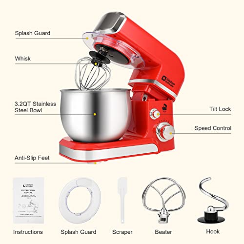 3.2Qt 6 Speeds Blue Electric Food Mixer Y909