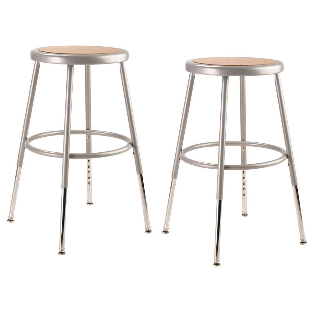Grey Adjustable Heavy-Duty Steel Stool 2-Pack Q888