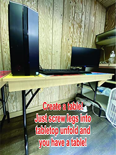 27 In Steel Powder Coated Gloss Black Folding Table Legs (4) E6848