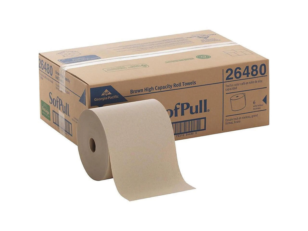 Brown Nonperforated Hardwound Roll Paper Towel 6 Rolls U21524