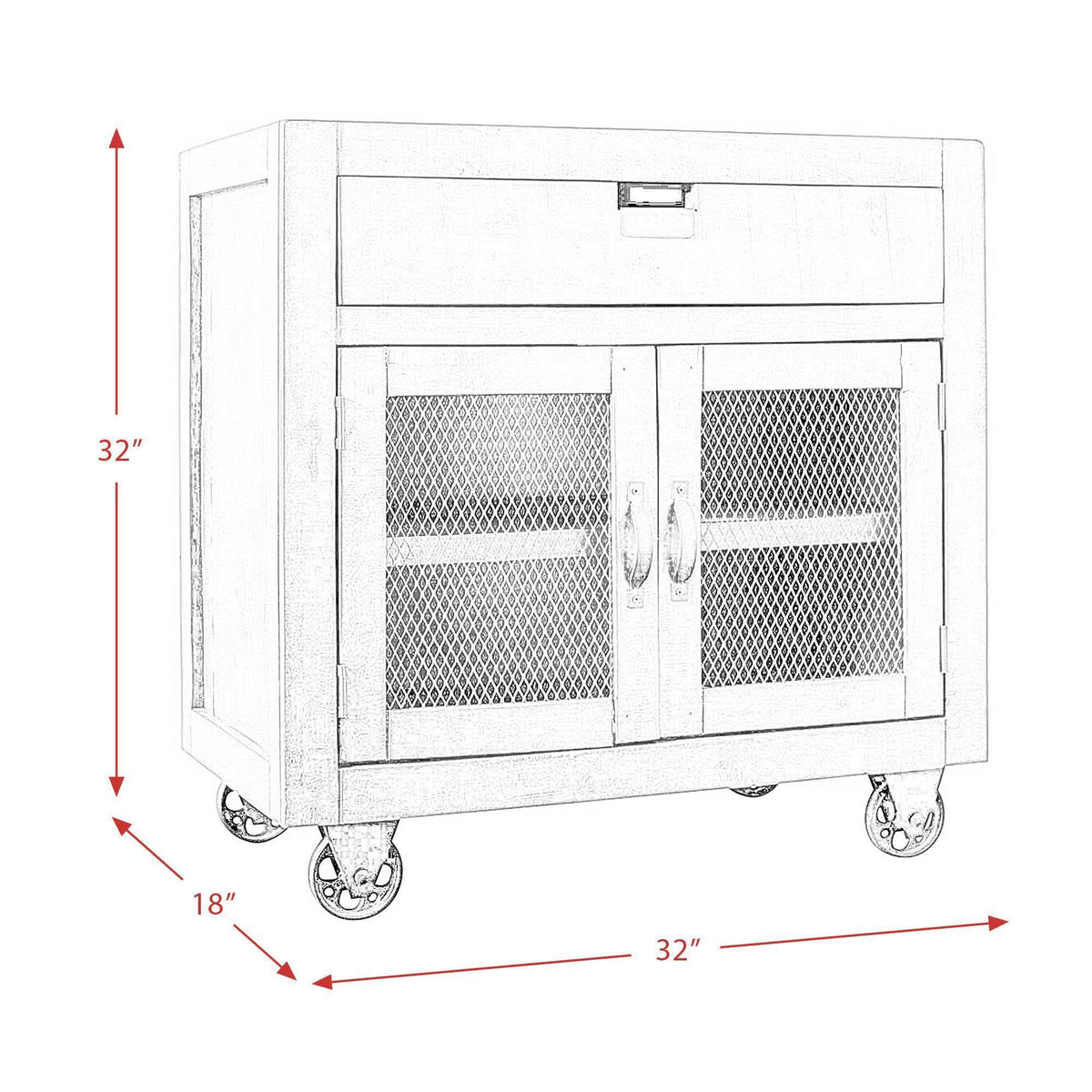Red 2-Door Accent Chest C425