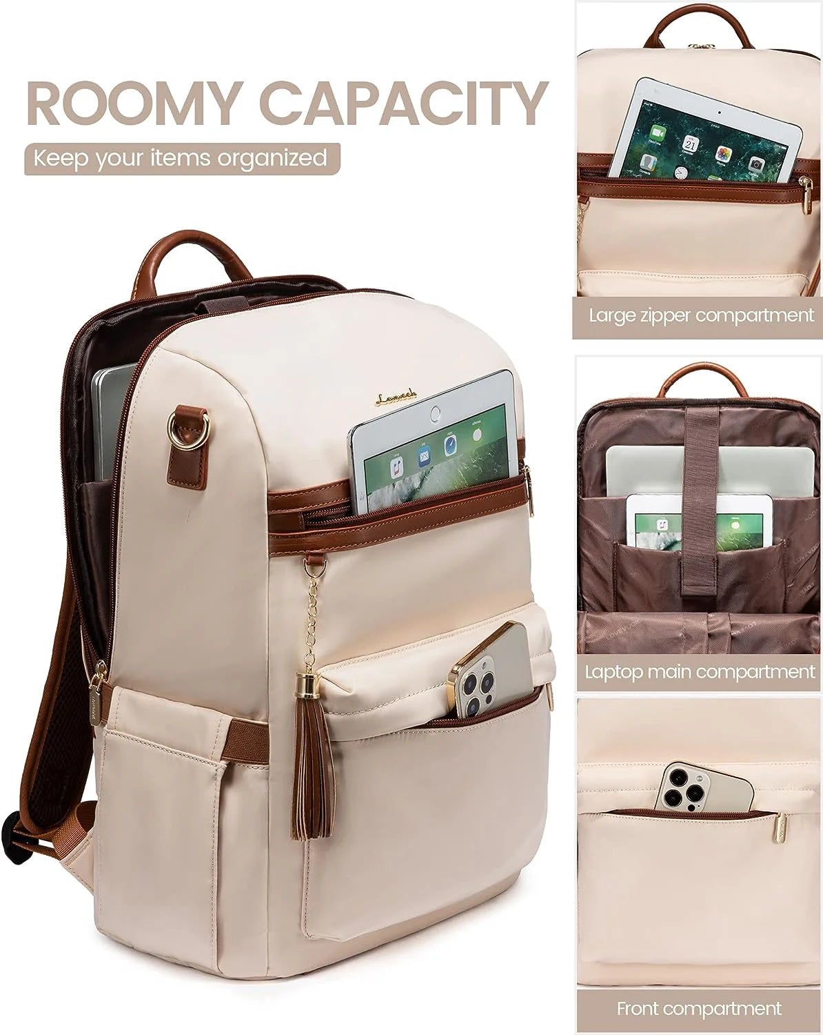 15.6" Laptop Backpack with USB Port Convertible Daypack N2149