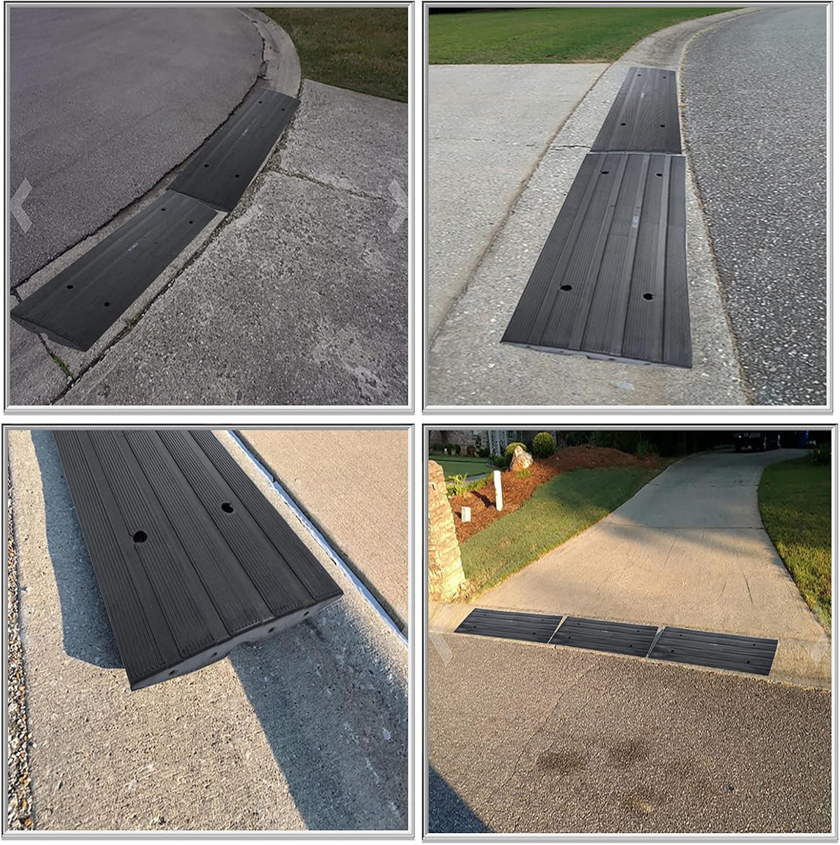 3PCS Rubber Heavy Duty Driveway Curb Ramps Y49020