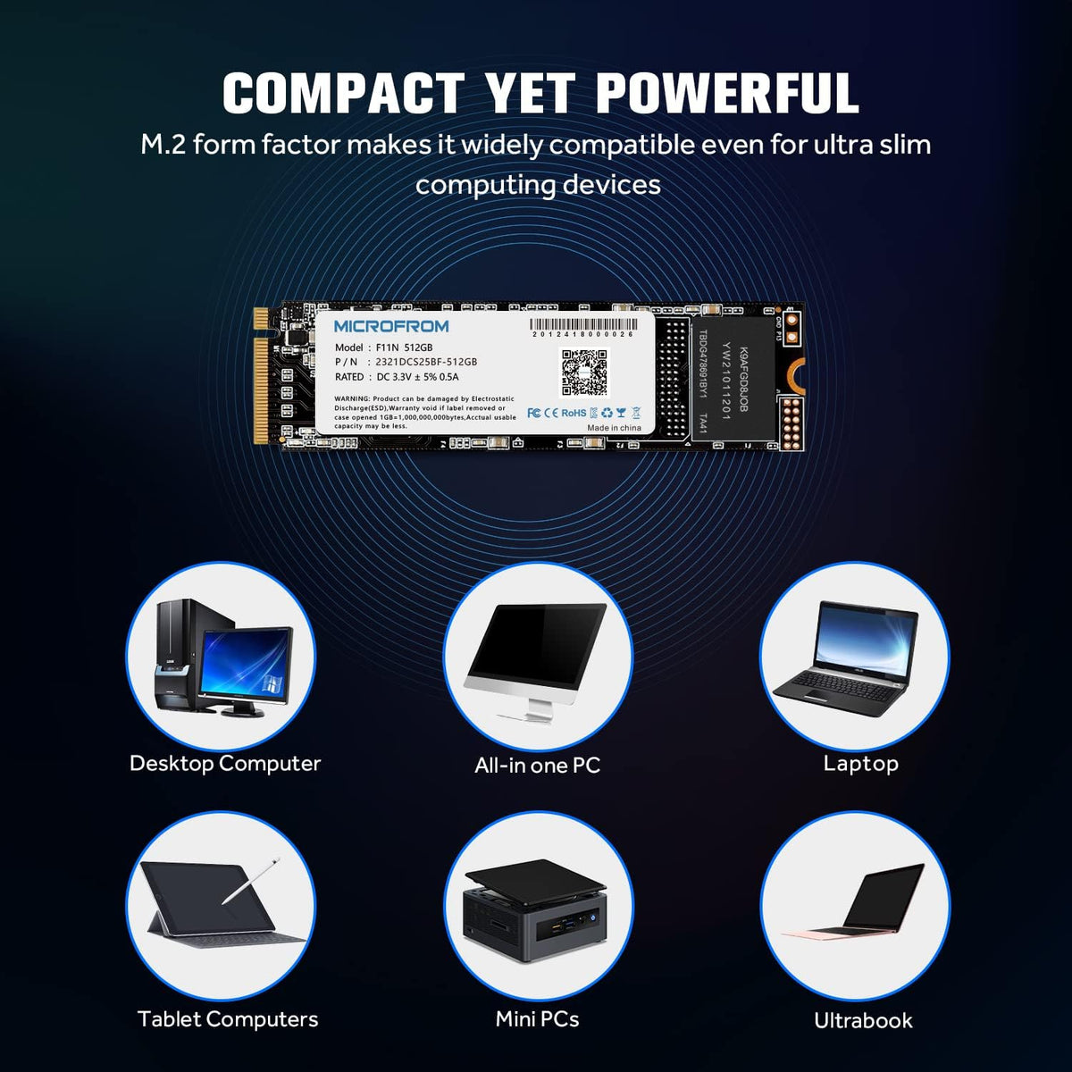 512GB M.2 NVMe PCIe Gen3X4 Internal Solid State Drive Pack of 2 B36399
