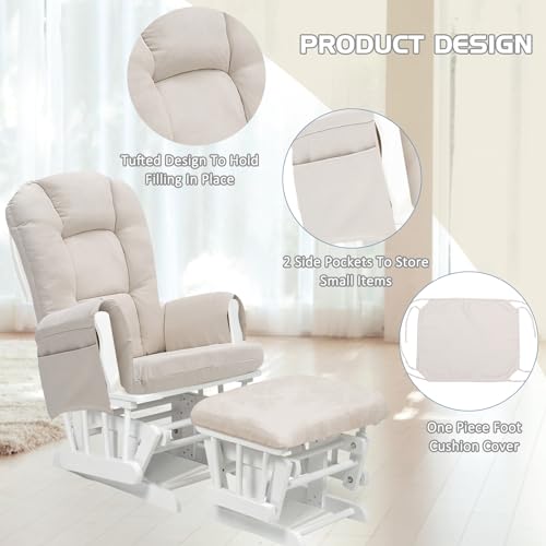 Blue Suede Rocking Chair Cushion Set X562