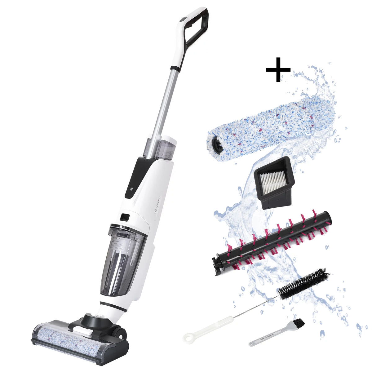 Wireless Wet/Dry Vacuum Cleaner with Two Tank System and LED Display I832