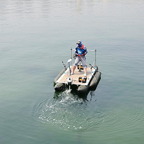 White 12V 55LBS 48inch Bow Mount Trolling Motor with Remote Control N9476