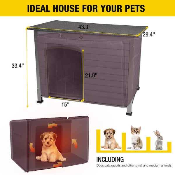 Insulated Outdoor Dog House with Waterproof Roof Y1304