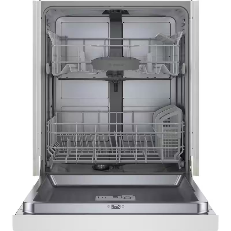 White Front Control Tall Tub Dishwasher with Stainless Steel Tub M3855