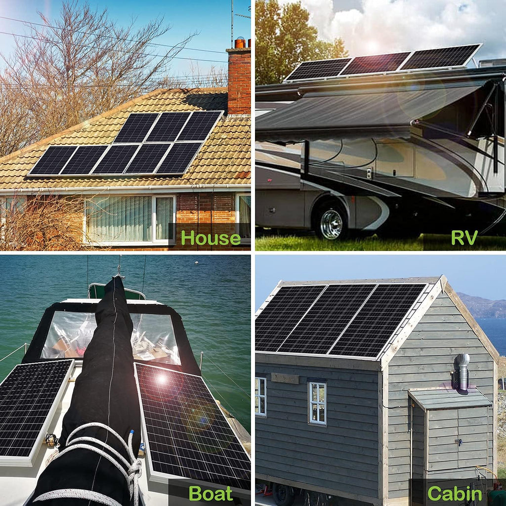 200 Watt 12 Volt Monocrystalline Solar Panel, 2 Pack of 12V 100W PV Module Z799