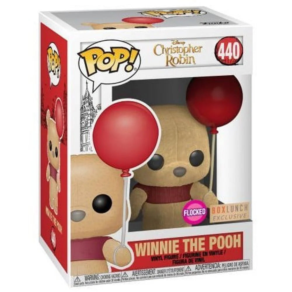 Flocked Winnie the Pooh Holding Balloon Pop! A514