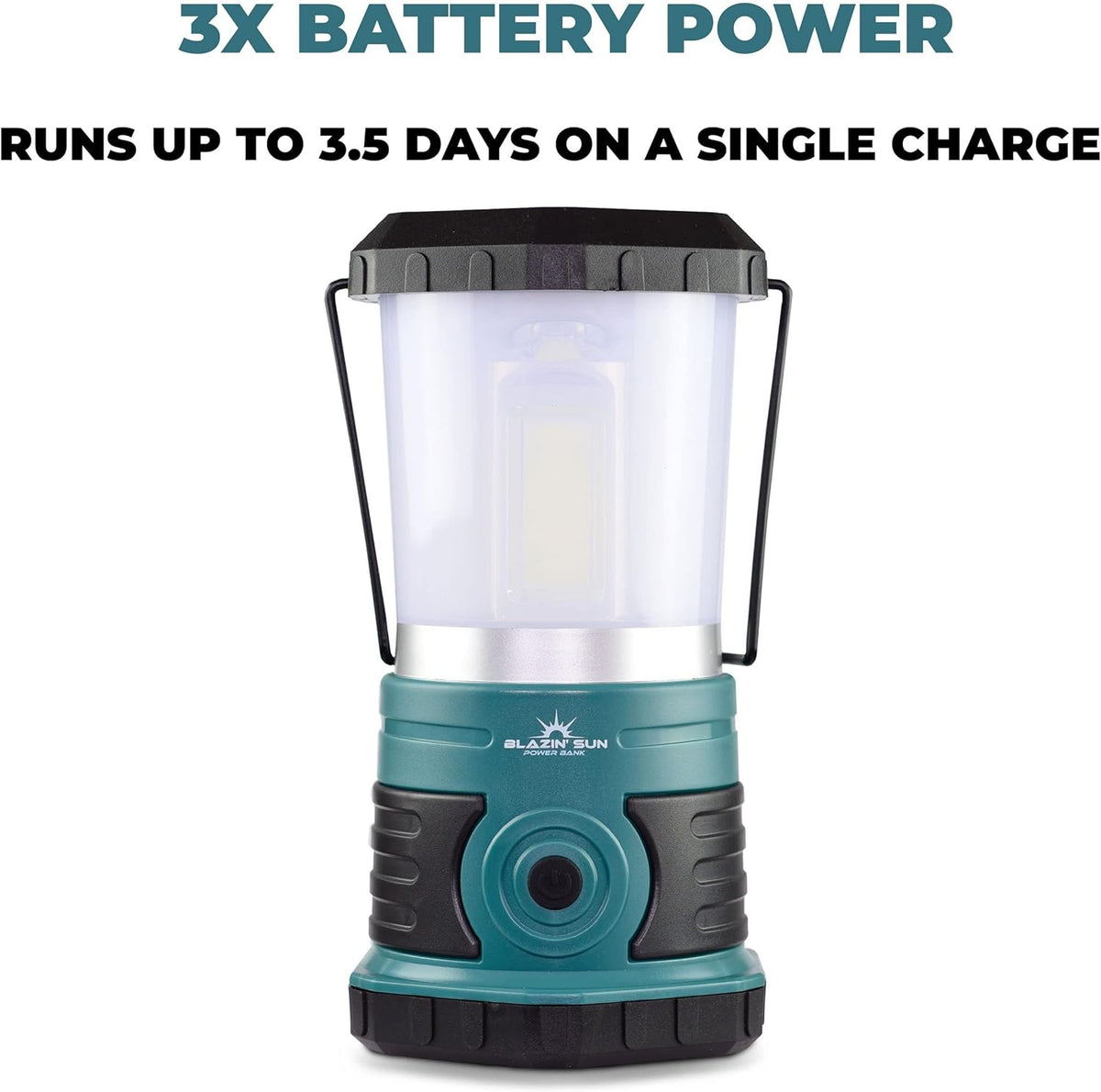 Teal Rechargeable LED Lantern with Power Bank, Pack of 2 L711869
