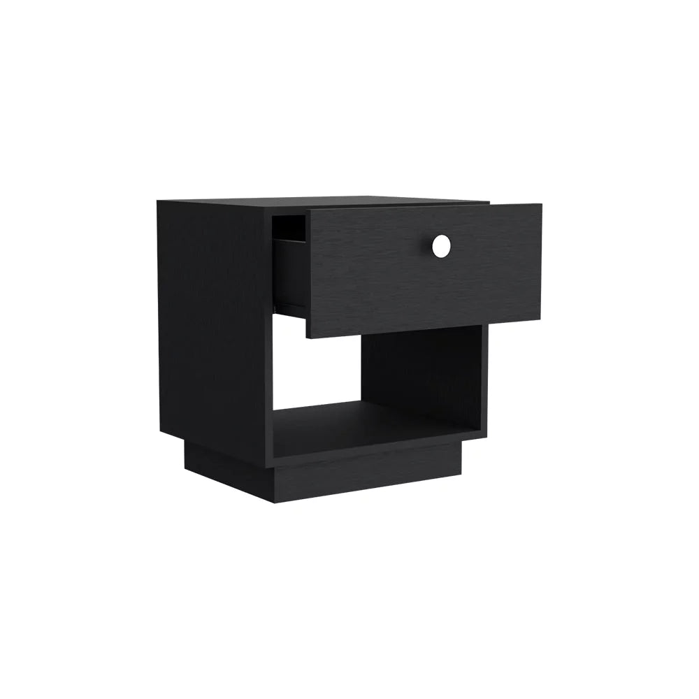 2 Piece Bedroom Set Armoire and Nightstand Black Wengue Finish T7245