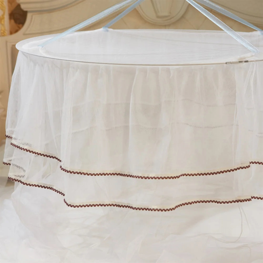 White Dome Bed Canopy Fine Mesh Net Lace Curtain X425