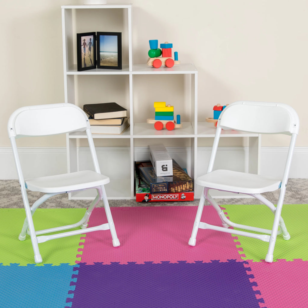 White Plastic Kids Folding Chair W91592