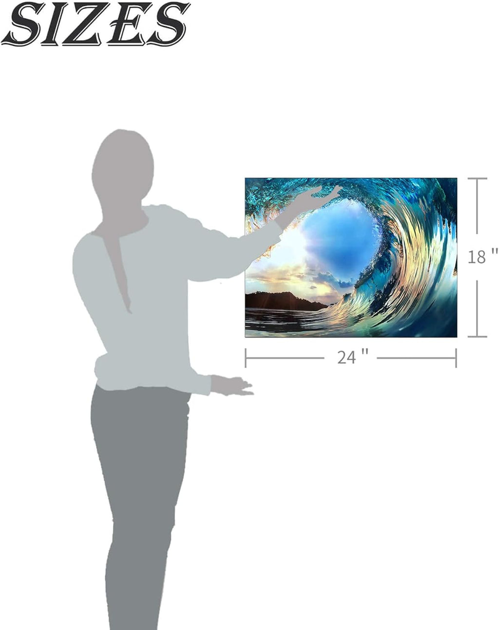 Blue Ocean Waves Canvas Wall Art V46556