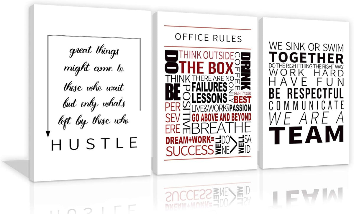 Large Motivational Canvas Wall Art 3 Panels Framed 24x36x3 D99353