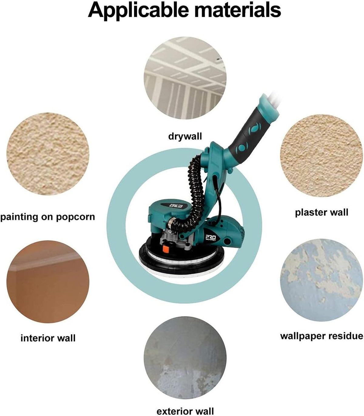 6.5A Electric Drywall Sander with Variable Speeds and Carrying Bag R30408