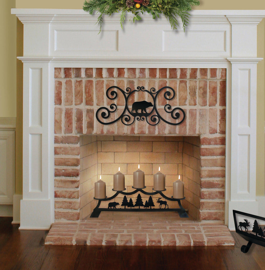 Pinecone Fireplace Pillar Candle Holder J431