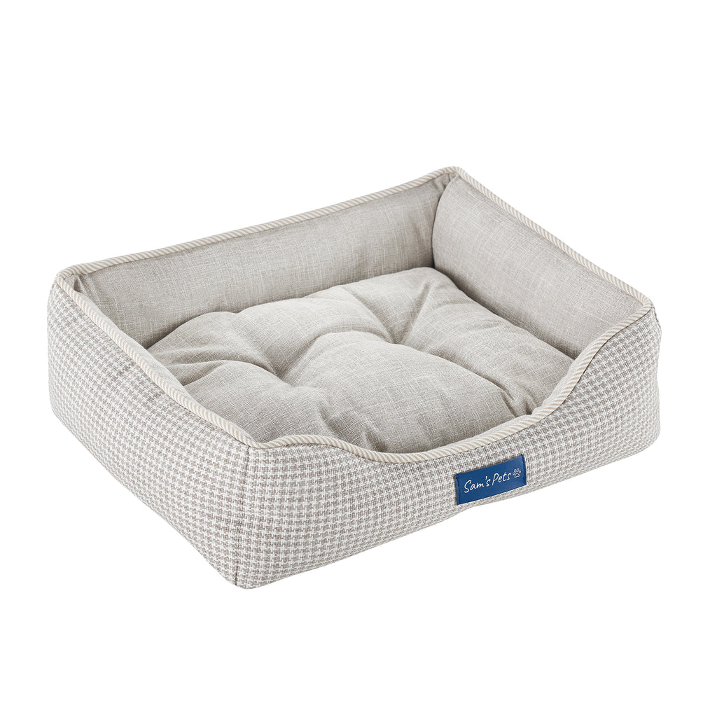 Brown Plaid Dog Bed S740446