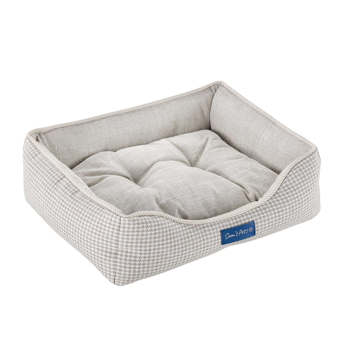Brown Plaid Dog Bed S740446