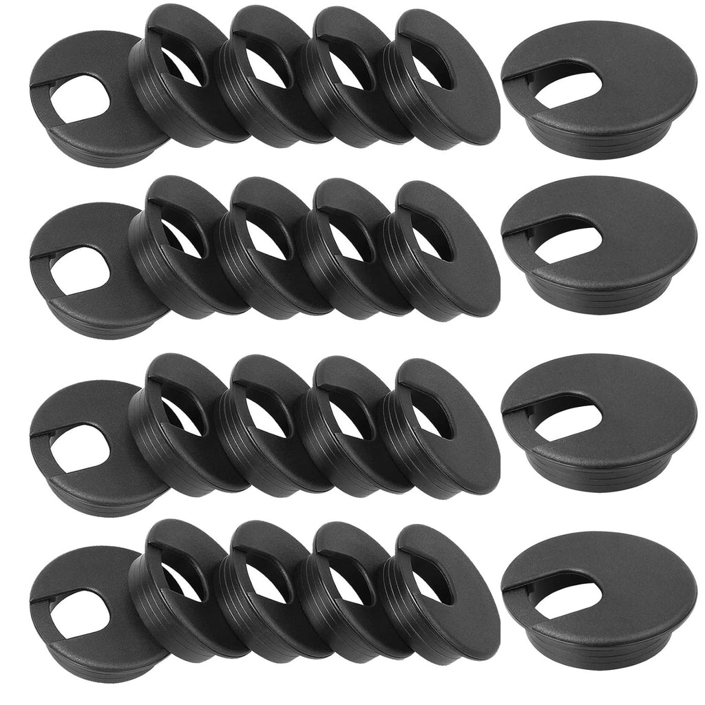 2 Desk Grommet Black, 30PACK Wire Cable Hole Cover PC Computer Desk Plastic Grommet Cord, Tidy Cable Wire Grommet for Office PC Computer Desk Cord Management, (50mm Mounting Hole Diameter) Pack of 2 R371